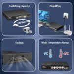 YuanLey YS25-1602P 18-Port PoE Switch mit 16 RJ45-Ports und zwei SFP+-Steckplätzen