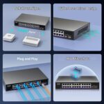NICGIGA S25-2402N Netzwerk-Switch mit 24 Ports zu 2,5 Gbit/s und zwei SFP+-Steckplätzen im lüfterlosen Metallgehäuse