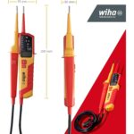 Wiha 45217 zweipoliger Spannungsprüfer in Rot und Gelb mit LCD-Anzeige und Prüfspitzen
