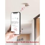 Sechs weisse X-Sense XS01-WX WLAN-Rauchmelder mit runder Testtaste in der Mitte