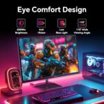 KTC H25X7 Gaming-Monitor mit 24,5 Zoll in Grau, schmaler Rahmen und Standfuss, Frontansicht