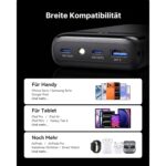 INIU P512 Powerbank 20000 mAh in Schwarz mit zwei USB-C- und einem USB-A-Anschluss