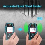 HANMATEK SF1 Wandscanner in Blaugrün und Schwarz mit LCD-Anzeige an einer Wand
