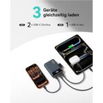 INIU P51 Powerbank 20000 mAh in Blau mit Digitalanzeige und zwei USB-C-Anschlüssen