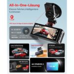 REDTIGER F7N Touch Dashcam mit Touchscreen und separater Heckkamera