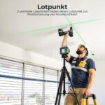 CIGMAN CM701 Kreuzlinienlaser mit drei grünen 360-Grad-Linien, Fernbedienung und Halterung