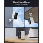 ieGeek S2 Akku-Überwachungskamera in Weiss mit Ständer, Objektiv und Weisslicht