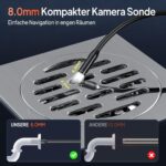 AOPICK Endoskopkamera mit 4,3-Zoll-Display, 8-mm-Kamerakopf und halbstarrem Kabel