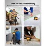 KAIWEETS T40 Kreuzlinienlaser mit grüner Kreuzlinie, klappbarem L-Halter und Magnetfuss