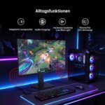 KTC H27T7P 27-Zoll-Gaming-Monitor in Schwarz mit schmalrandigem QHD-Display auf Standfuss