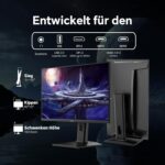 KTC 24-Zoll-Gaming-Monitor in Schwarz mit QHD-Display auf höhenverstellbarem Pivot-Standfuss