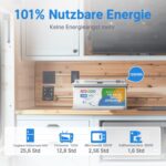 Redodo 12V 100Ah LiFePO4-Untersitz-Akku mit Bluetooth