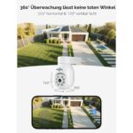 Hiseeu WLAN-Überwachungsset mit vier schwenkbaren 5-MP-PTZ-Kameras und 10-Zoll-Monitor