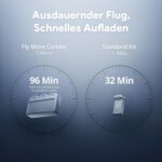 Potensic ATOM 2 Kameradrohne in Hellgrau mit 3-Achsen-Gimbal-Kamera an der Front.