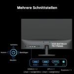 KTC H27D9: schwarzer 27-Zoll-Monitor mit schmalem Rahmen auf dem mitgelieferten Standfuss, Frontansicht.