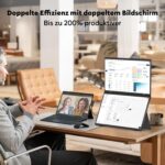 HONGO S156P30D: tragbarer 15,6-Zoll-Bildschirm in Graphitschwarz, aufgestellt in Frontansicht.