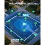 Hiseeu Solar-Kameraset: vier weisse Schwenkkameras mit aufgesetztem Solarpanel und der Funk-Rekorder mit Festplatte.