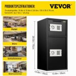 VEVOR Sicherheitsschrank in Schwarz mit zwei Türen, elektronischem Tastenfeld und Schlüsselaufnahme.