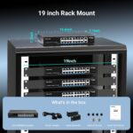 NICGIGA GS1620P PoE-Switch im 19-Zoll-Metallgehäuse mit 16 PoE-Ports und zwei Gigabit-Uplinks.