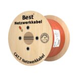 CAT-7-Verlegekabel S/FTP mit PiMF-Schirmung als 500-Meter-Ring für die feste Netzwerkverkabelung im Gebäude.