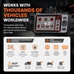 ANCEL FX6100 OBD2-Diagnosegerät mit 6,2-Zoll-Touchscreen und Diagnosekabel.
