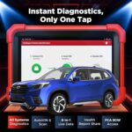 LAUNCH X431 CRP919X BT Diagnosetablet mit 7-Zoll-Display und DBSCar-VII-Bluetooth-Stecker.