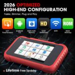 LAUNCH CRP129E V2.0 OBD2-Diagnosegerät mit 5-Zoll-Touchscreen und Diagnosekabel.