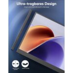 HONGO tragbarer 4K-Monitor mit 17,3 Zoll Display und magnetischer Schutzhülle als Aufsteller