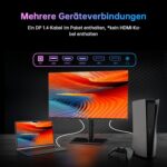 KTC U27T6 27-Zoll-4K-Monitor mit schmalem Rahmen auf Standfuss, Rückseite in Kohlefaseroptik