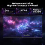 KTC H32S5 32-Zoll-Curved-Monitor mit 1500R Krümmung, Frontansicht auf Standfuss