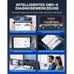 MUCAR 892BT OBD2-Diagnosegerät mit 8-Zoll-Tablet, Bluetooth-Dongle und Zubehör