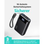 INIU P512 Powerbank 20000 mAh in Schwarz mit zwei USB-C- und einem USB-A-Anschluss