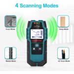HANMATEK SF1 Wandscanner in Blaugrün und Schwarz mit LCD-Anzeige an einer Wand