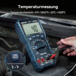 VENLAB VM600A Digital-Multimeter in Blau mit Messleitungen, Thermoelement und faltbarem Ständer