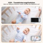 BOIFUN VB616 Babyphone in Weiss mit Kamera und 4-Zoll-Monitor