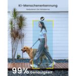 ieGeek S2 Akku-Überwachungskamera in Weiss mit Ständer, Objektiv und Weisslicht