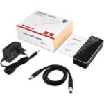 RSHTECH RSH-518 USB-3.0-Hub mit sieben Ports, Einzelschaltern und Netzteil