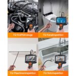 AOPICK Endoskopkamera mit 4,3-Zoll-Display, 8-mm-Kamerakopf und halbstarrem Kabel