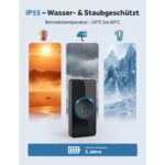 AVANTEK Funkklingel Set mit schwarzer Klingeltaste und zwei Empfängern für die Steckdose