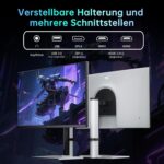 KTC M27T6 27-Zoll-Mini-LED-Monitor in Weiss mit QHD-Display und weissem Standfuss