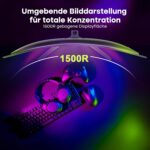 Amzfast AMZG27C1 Pro, gekrümmter 27-Zoll-Bildschirm mit 240 Hz, Frontansicht auf dem Standfuss
