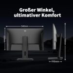 KTC 24-Zoll-Gaming-Monitor in Schwarz mit QHD-Display auf höhenverstellbarem Pivot-Standfuss