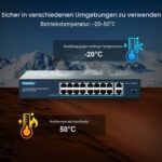 YuanLey 18-Port Gigabit-PoE-Switch mit 250 W Budget und VLAN-Trennung im Metallgehäuse