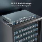 YuanLey 48-Port Gigabit-PoE-Switch mit 800 W Budget und zwei SFP-Uplinks im 19-Zoll-Metallgehäuse