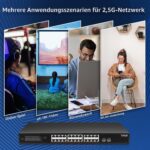 YuanLey 26-Port PoE-Switch mit 24 Ports zu 2,5 Gbit/s und zwei 10-Gigabit-SFP+-Steckplätzen