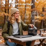 MARBERO Powerstation 99 Wh in Aprikose mit faltbarem 30-Watt-Solarmodul
