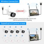 Hiseeu WLAN-Überwachungsset mit vier 5-MP-Kameras und Rekorder mit 12-Zoll-Bildschirm
