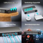 GigaPlus 24-Port 2,5-Gigabit-Switch lüfterlos im Metallgehäuse