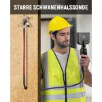 KAIWEETS Endoskopkamera mit 4,3-Zoll-Display, aufgerolltem 1,5-Meter-Schlangenrohr und 8-mm-Kamerakopf.