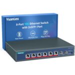 YuanLey YS25-1602 Netzwerk-Switch mit 16 RJ45-Anschlüssen für 2,5 Gbit/s und zwei SFP-Steckplätzen im schwarzen Metallgehäuse